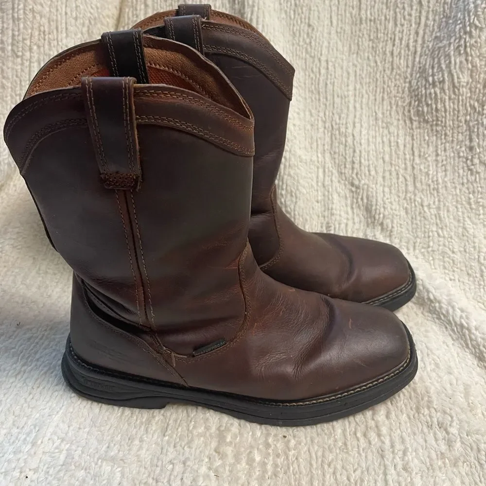Ridgecut YMF2201 Waterproof Rancher Wellington Cowboy leather brown Boot SZ10.5M